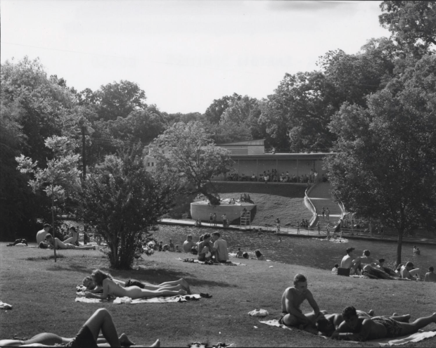 Barton Springs Pool, 1940s (Austin History Center)